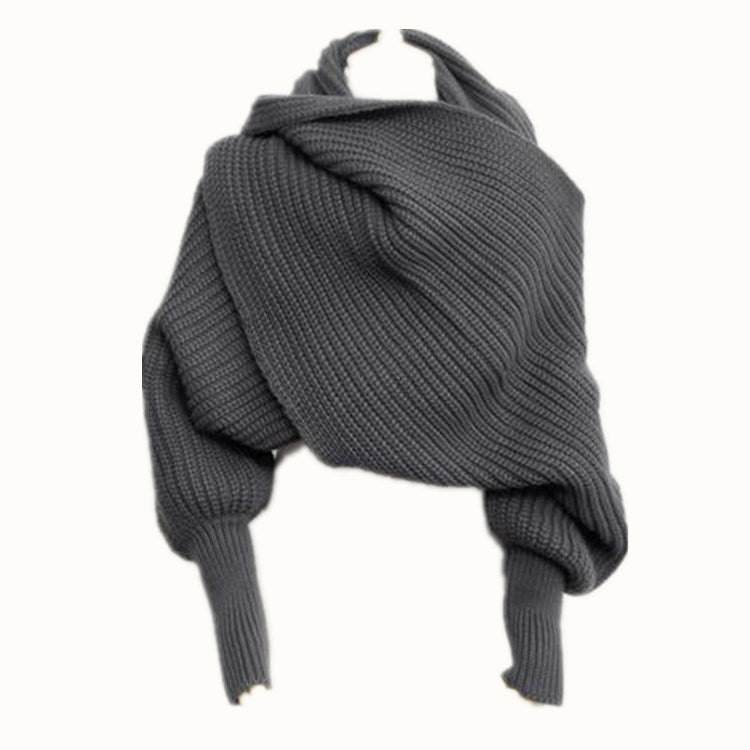 Oversized Knit Sweater Scarf – Soft Wool Blend Winter Wrap