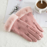 Women’s Suede Winter Gloves – Warm Wool Lined Finger Style