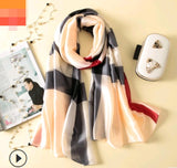 Floral Printed Silk-Look Scarf – Elegant Lightweight Shawl for All Seasons