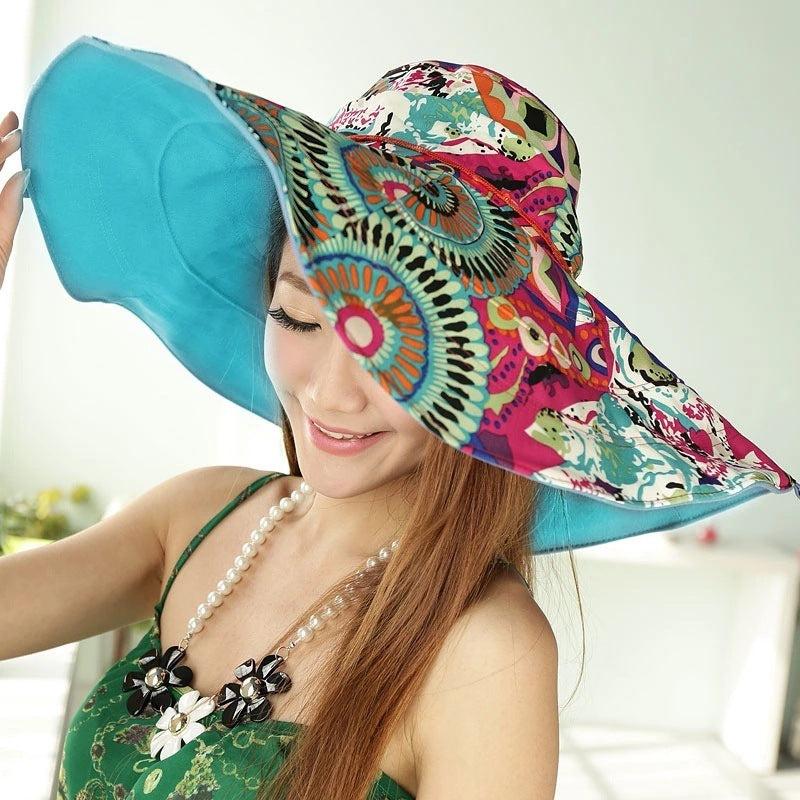 Women’s Dalat Visor Beach Hat – Wide Brim Cotton Sun Hat