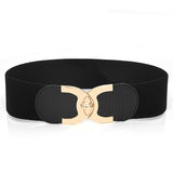 Wide Elastic Waist Belt – Women’s Snap-On Cinch with Alloy Buckle