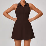 Tight High Waist Sports Dress Women's Lapel Dresses