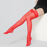 Lace Thigh-High Stockings – Sheer Nylon Spandex
