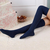 Japanese Long Knee-High Cotton Socks – Thick Stacked Style