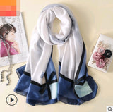Floral Printed Silk-Look Scarf – Elegant Lightweight Shawl for All Seasons