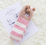 Super Cute Fuzzy Knee-High Socks – Cartoon Winter Style