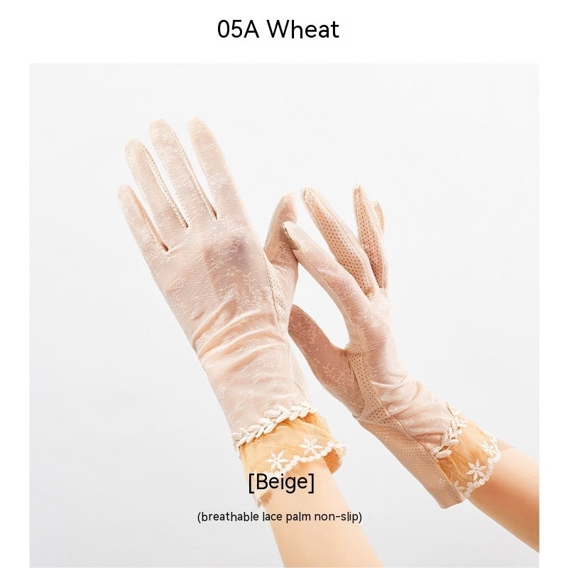 Lightweight Breathable Lace Sun Protection Gloves – Elegant Women’s UV Gloves