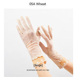 Lightweight Breathable Lace Sun Protection Gloves – Elegant Women’s UV Gloves