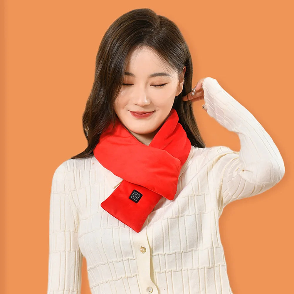 USB Heated Neck Scarf – 3-Level Adjustable Winter Warmer