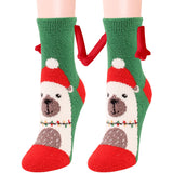 Magnetic Christmas Couple Socks – Coral Fleece Warm Slipper Tube