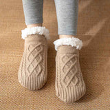 Winter Knitted Plush Floor Socks – Non-Slip Warm Home Carpet Socks