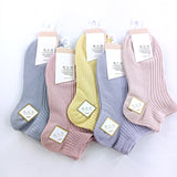 Women’s Double Needle Cotton Ankle Socks – Solid Color Short Casual