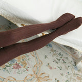 Japanese Long Knee-High Cotton Socks – Thick Stacked Style