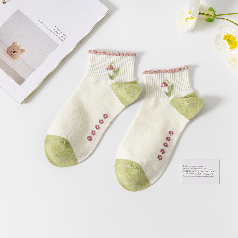 Women’s Casual Cotton Ankle Socks – Fashion Short Tube Design