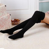Japanese Long Knee-High Cotton Socks – Thick Stacked Style