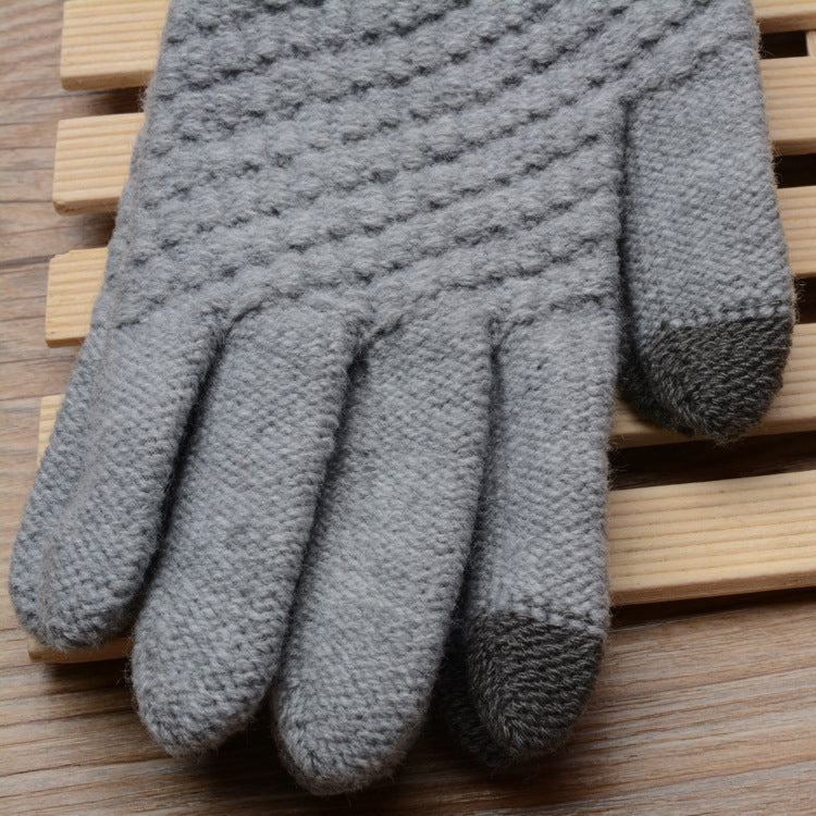 Women’s Knitted Jacquard Gloves – Warm Touch Screen Winter Design