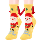 Magnetic Christmas Couple Socks – Coral Fleece Warm Slipper Tube
