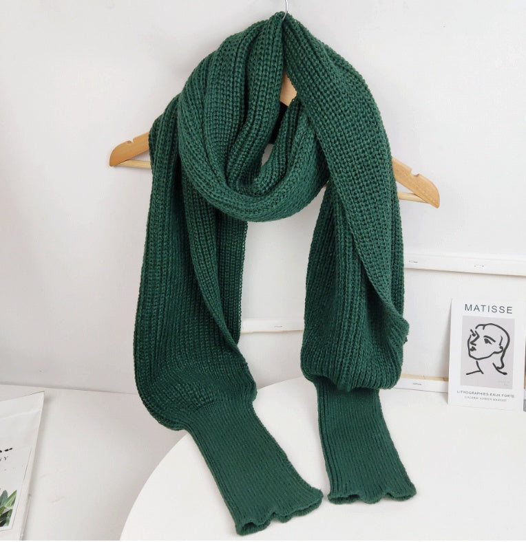 Oversized Knit Sweater Scarf – Soft Wool Blend Winter Wrap