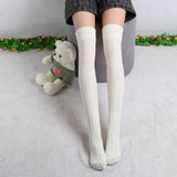 Japanese Long Knee-High Cotton Socks – Thick Stacked Style