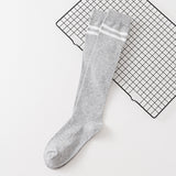 Women's Calf Cotton Socks – Striped Jacquard Breathable Cotton