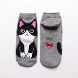 Cute Cat Cotton Ankle Socks – Breathable Jacquard Design