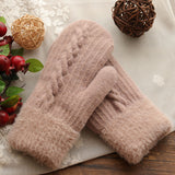 Women’s Velvet Winter Mittens – Cute Warm Riding Gloves