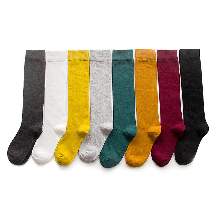 Japanese-Style Cotton Knee Socks – Long Pile Warm Design