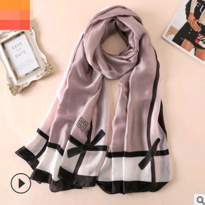 Floral Printed Silk-Look Scarf – Elegant Lightweight Shawl for All Seasons