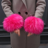 Women’s Furry Windproof Sleeves – Cute Winter Faux Fur Arm Warmers