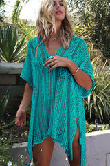 Hollow Knit Beach Cover-Up – Loose Bikini Blouse in 17 Colors
