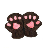 Winter Cute Cat Paw Gloves – Half Cover Short Finger Mittens