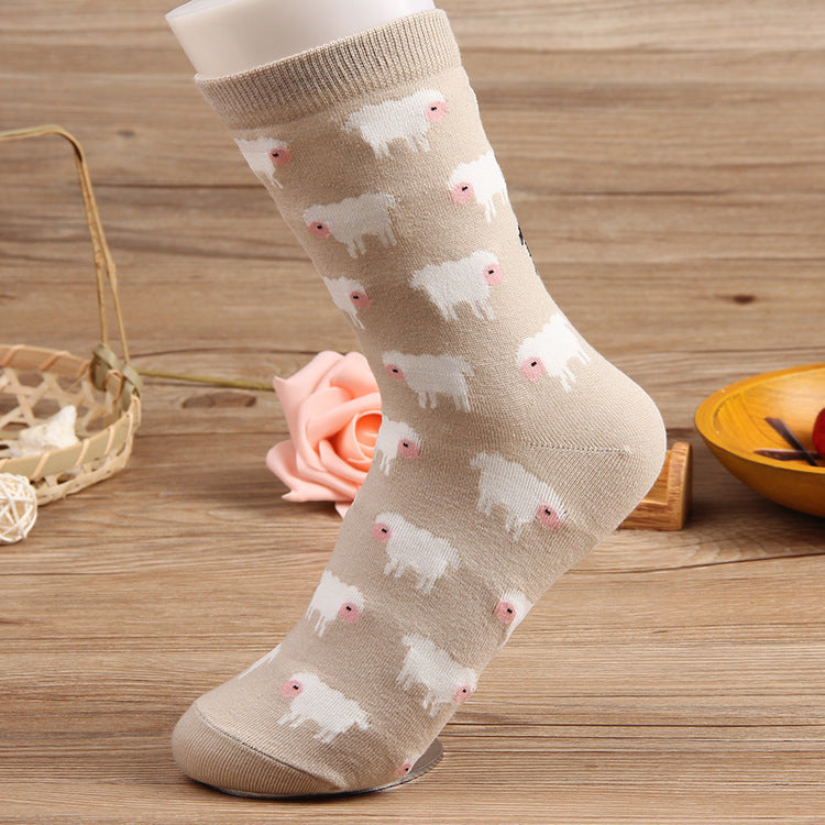 Korean Style Cotton Socks – Breathable Jacquard Women’s Casual Design