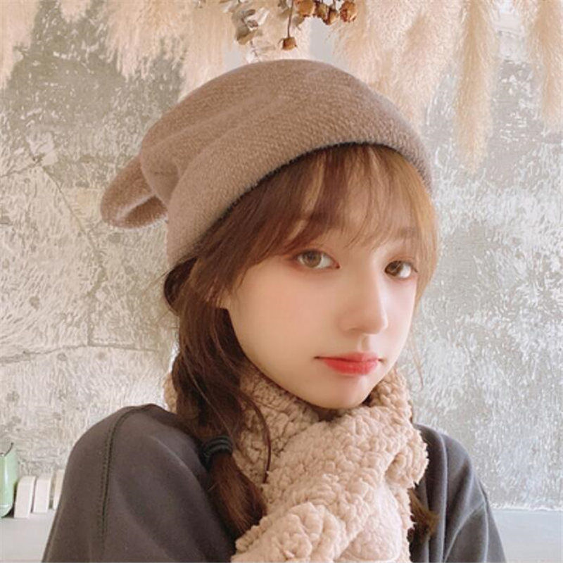 Women’s Winter Rabbit Ear Beret – Cute Chenille Warm Hat