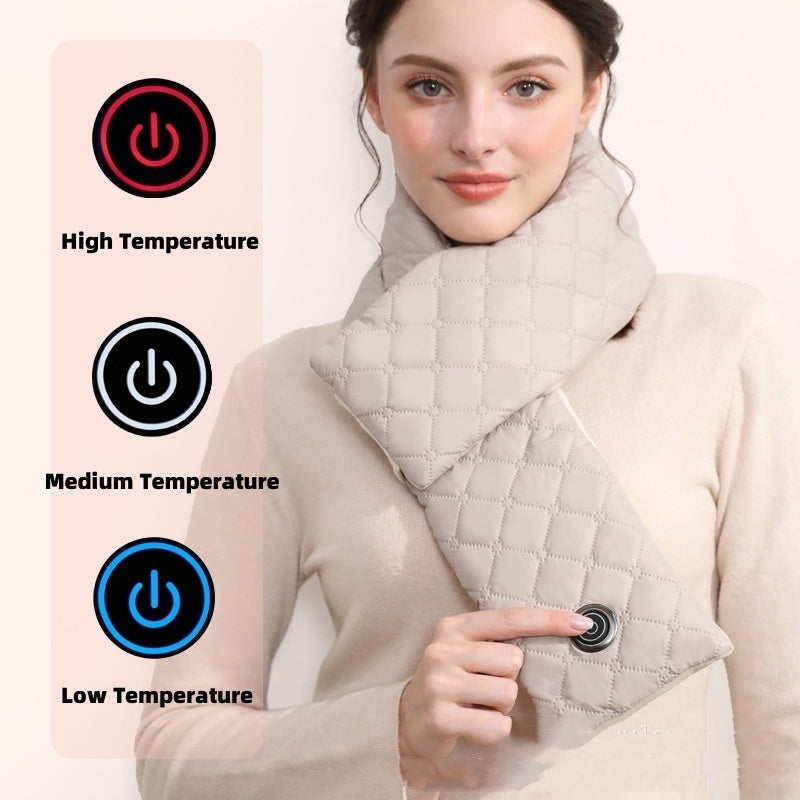 Quilted Heated Scarf – USB Neck Warmer with 3 Heat Settings