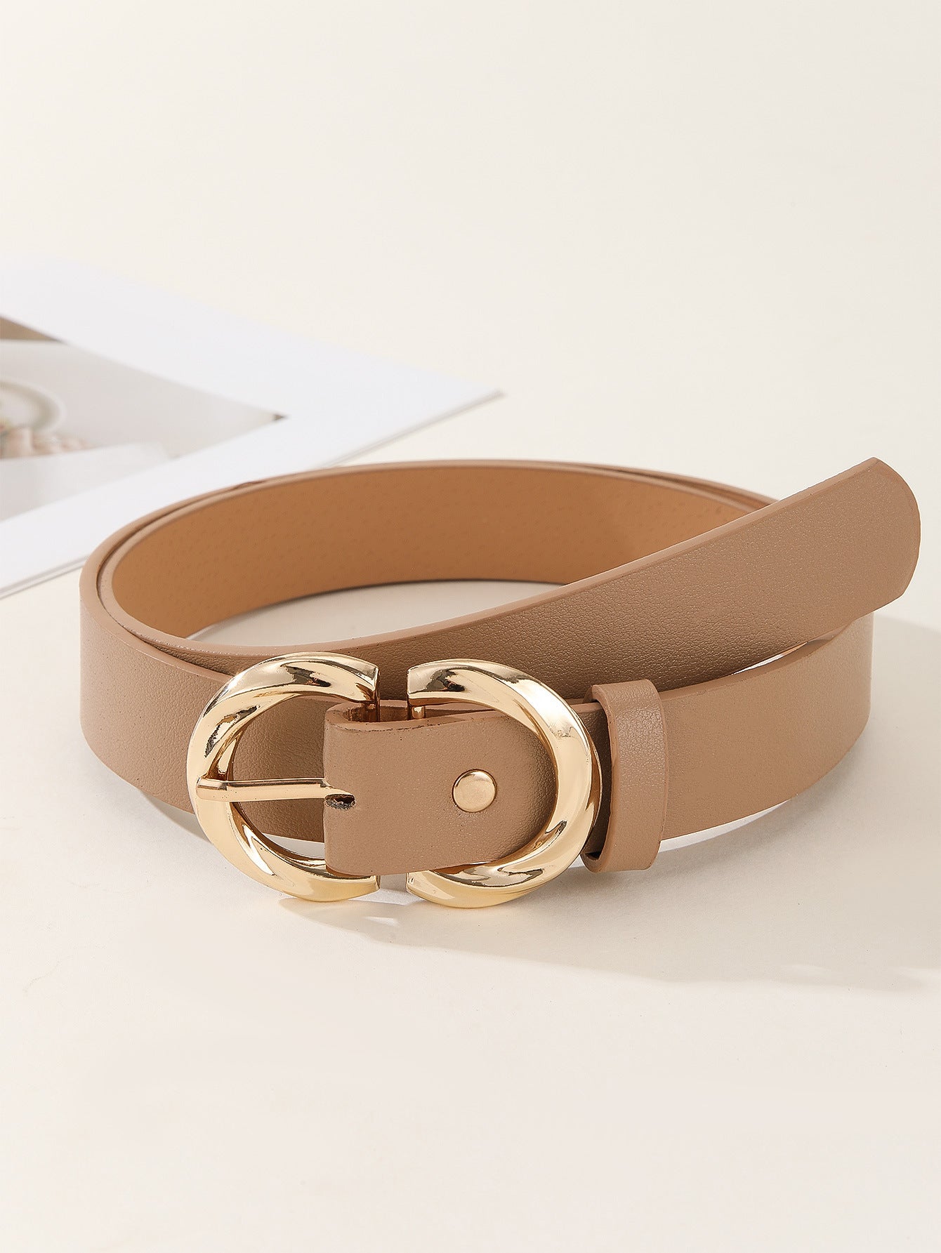 Exquisite Snap Button Waist Belt – Minimalist Fashion Belt for Women (105cm)