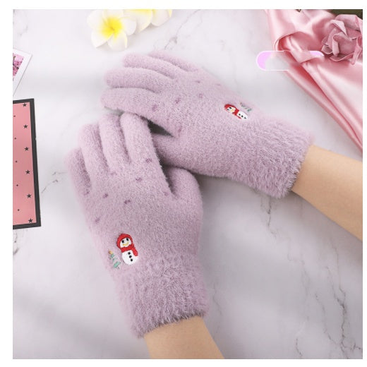 Women’s Fleece Lined Knitted Gloves – Touch Screen Winter Warmth
