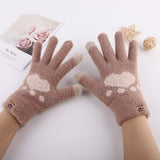 Women’s Cat Paw Touch Screen Gloves – Warm Anti-Cold Winter Design
