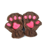 Winter Cute Cat Paw Gloves – Half Cover Short Finger Mittens