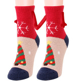 Magnetic Christmas Couple Socks – Coral Fleece Warm Slipper Tube