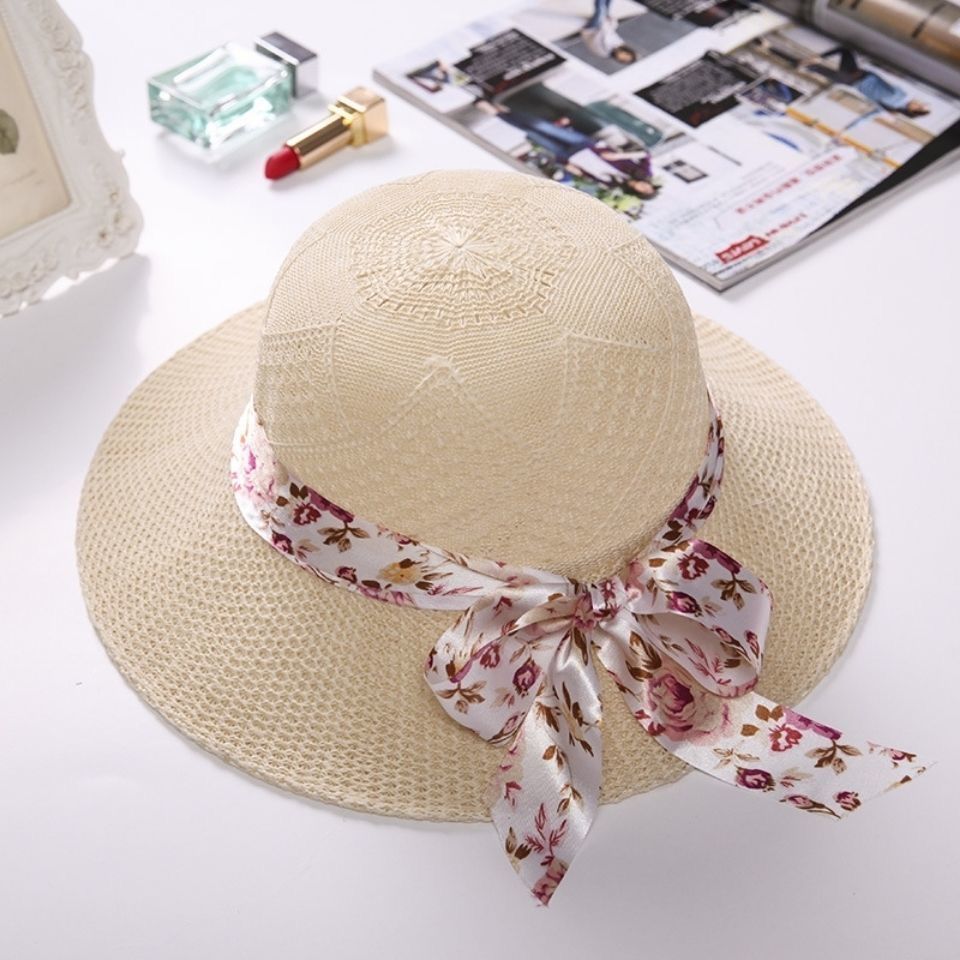 Women’s Summer Sun Hat – Lace, Ribbon & Pearl Accent Styles