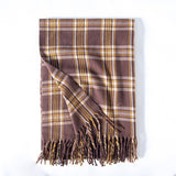Plaid Cashmere-Feel Scarf – Soft Korean-Style Winter Wrap