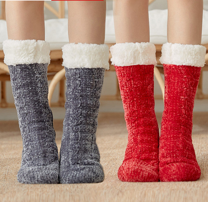 Ladies Winter Warm Plus Velvet Sleeping Floor Socks