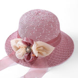 Women’s Summer Sun Hat – Lace, Ribbon & Pearl Accent Styles