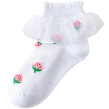 Girls’ Summer Lace Socks – Thin Mesh Princess Style