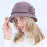 Knitted Rabbit Wool Hat – Women’s Autumn & Winter Wide Brim Pot Hat