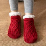 Winter Knitted Plush Floor Socks – Non-Slip Warm Home Carpet Socks
