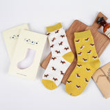 Animal Life Cotton Socks – Cartoon Jacquard Crew Socks for Men & Women