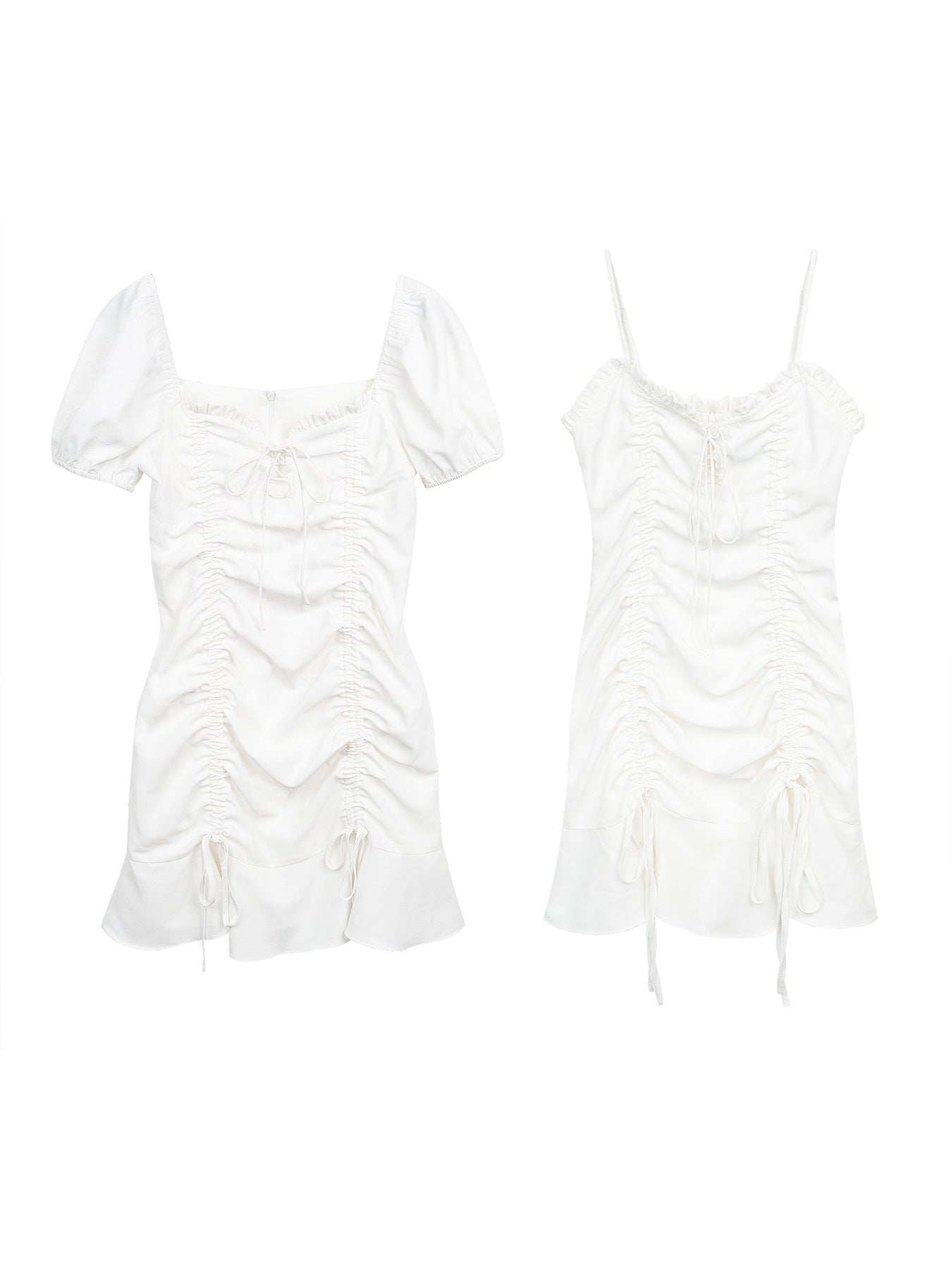 Drawstring Hot Girl Chiffon Dress Female Niche Fishtail Suspender Skirt