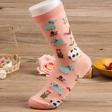 Korean Style Cotton Socks – Breathable Jacquard Women’s Casual Design