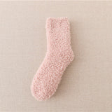 Sleeping Socks Home Women’s Coral Fleece Striped Mid-Calf Length Comfortable Socks